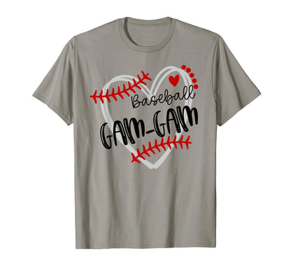 Personalized Baseball Heart Gam Gam T-Shirt - Minimalist Print Unisex - T-Shirt, Sweatshirt, Hoodie