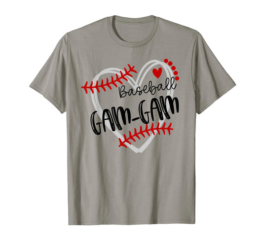 Personalized Baseball Heart Gam Gam T-Shirt - Minimalist Print Unisex - T-Shirt, Sweatshirt, Hoodie