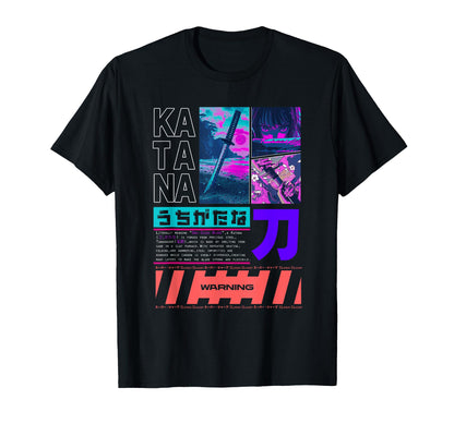 Japanese Katana Manga Tokyo Cyberpunk T-Shirt - Graphic Print for Adults - T-Shirt, Sweatshirt, Hoodie