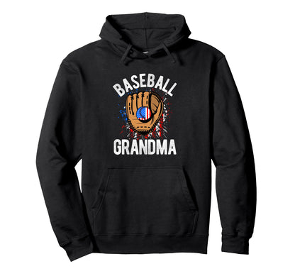 Baseball Grandma Usa Hoodie - Casual Everyday Wear Unisex - T-Shirt, Sweatshirt, Hoodie