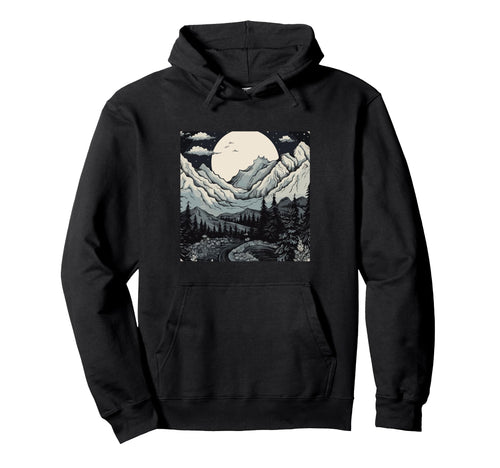Boho Flower Forest Nature Mountain Hoodie - Aesthetic Graphic Men Women - T-Shirt, Sweatshirt, Hoodie