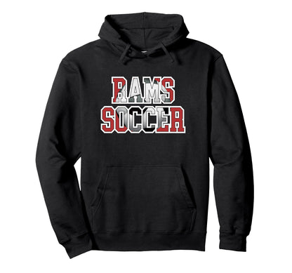 Rams Soccer Mom Game Day Mascot Red Hoodie - Minimalist Print Men Women - T-Shirt, Sweatshirt, Hoodie