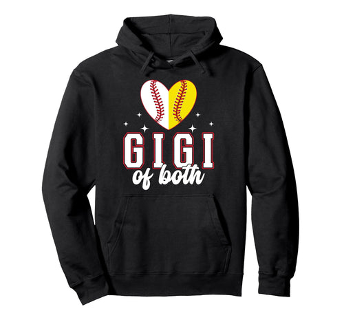 Gigi Both Heart Softball Baseball Gigi Hoodie - Graphic Print Men Women - T-Shirt, Sweatshirt, Hoodie