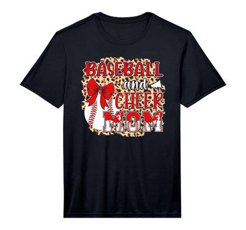 Mens Baseball And Cheer Mom Leopard T-Shirt - Trendy Graphic Unisex - T-Shirt, Sweatshirt, Hoodie