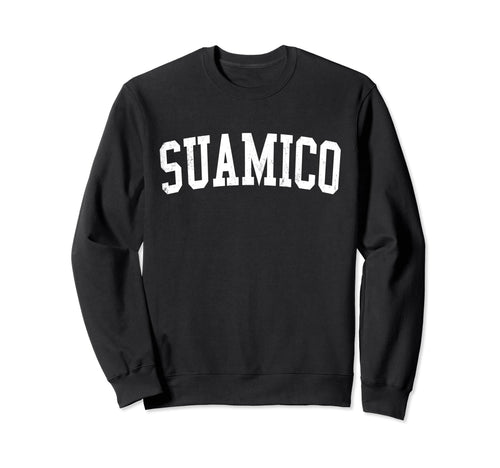 Suamico Wi Distressed White Varsity Sweatshirt - Fun Novelty Design Unisex - T-Shirt, Sweatshirt, Hoodie