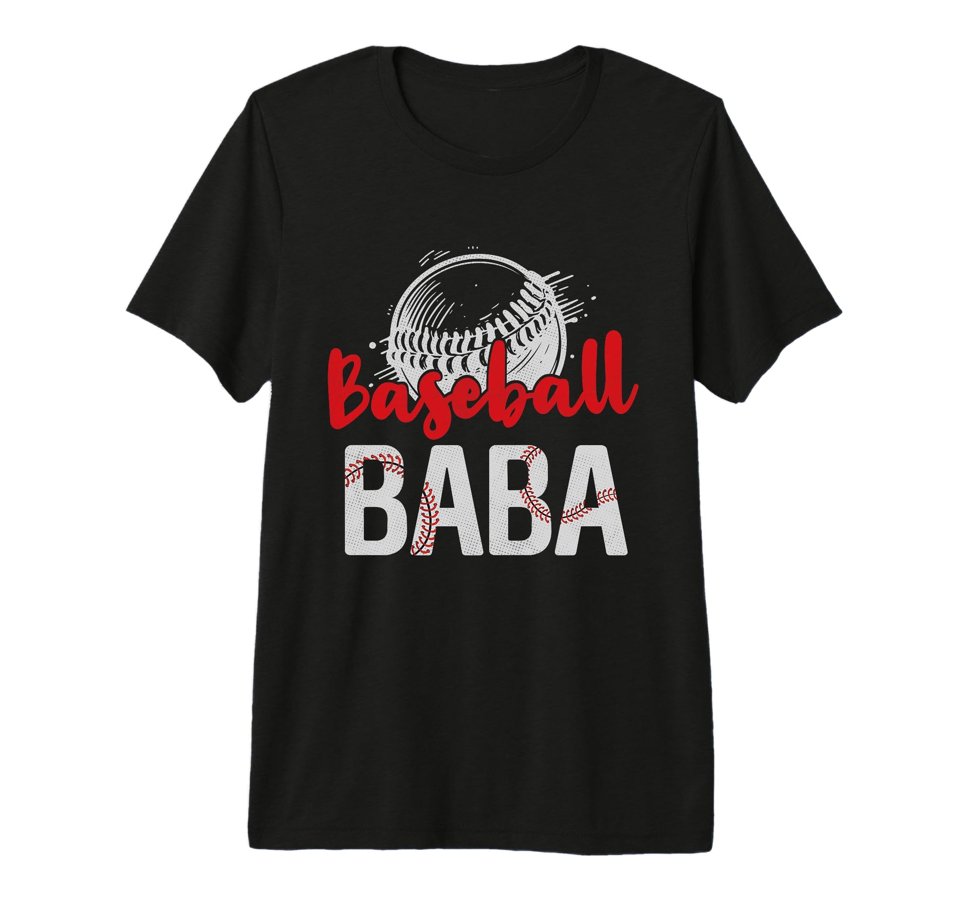 Mens Baseball Baba Fathers Day Dad T-Shirt - Custom Art Print Men Women - T-Shirt, Sweatshirt, Hoodie