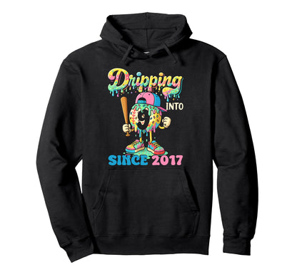 Baseball Ice Cream Dripping Into 9Th Hoodie - Trendy Graphic for Adults - T-Shirt, Sweatshirt, Hoodie