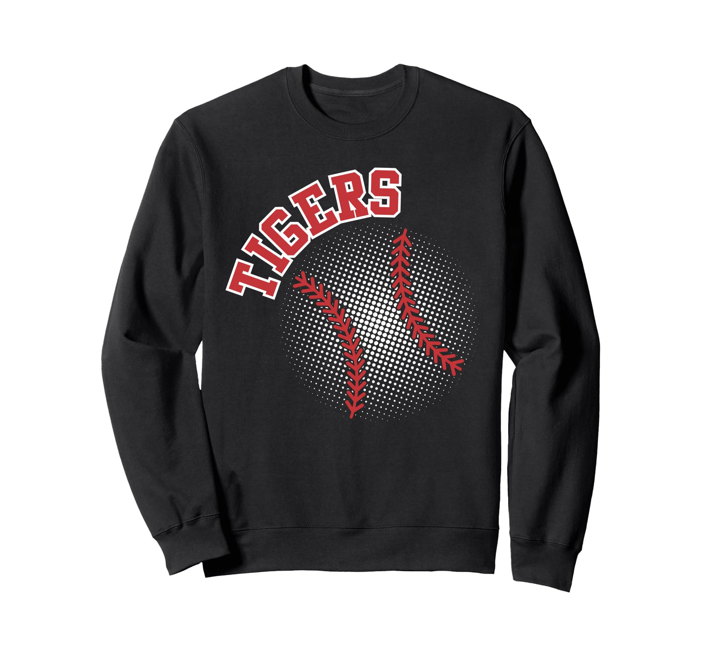 Red Tigers Baseball Mom Game Day Sweatshirt - Trendy Graphic for Adults - T-Shirt, Sweatshirt, Hoodie