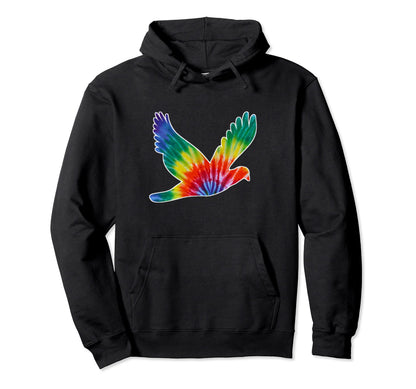 Hippie Tie Dye Dove Bird Peace And Love Hoodie - Trendy Graphic Men Women - T-Shirt, Sweatshirt, Hoodie
