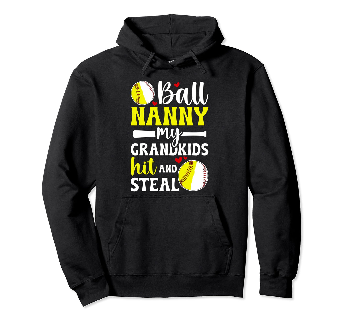 Ball Nanny My Grandkids Baseball Hoodie - Custom Art Print Men Women - T-Shirt, Sweatshirt, Hoodie