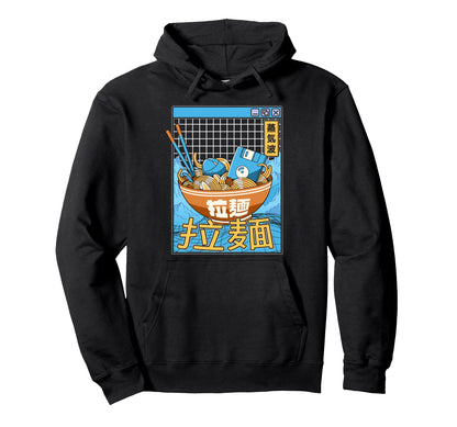 Ramen Noodles Bowl Kawaii Vaporwave Hoodie - Novelty Apparel Men Women - T-Shirt, Sweatshirt, Hoodie