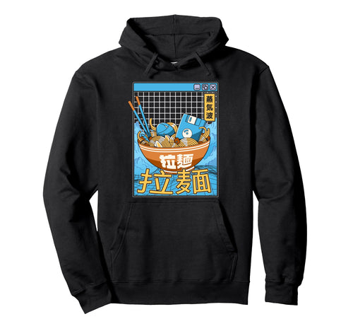 Ramen Noodles Bowl Kawaii Vaporwave Hoodie - Novelty Apparel Men Women - T-Shirt, Sweatshirt, Hoodie
