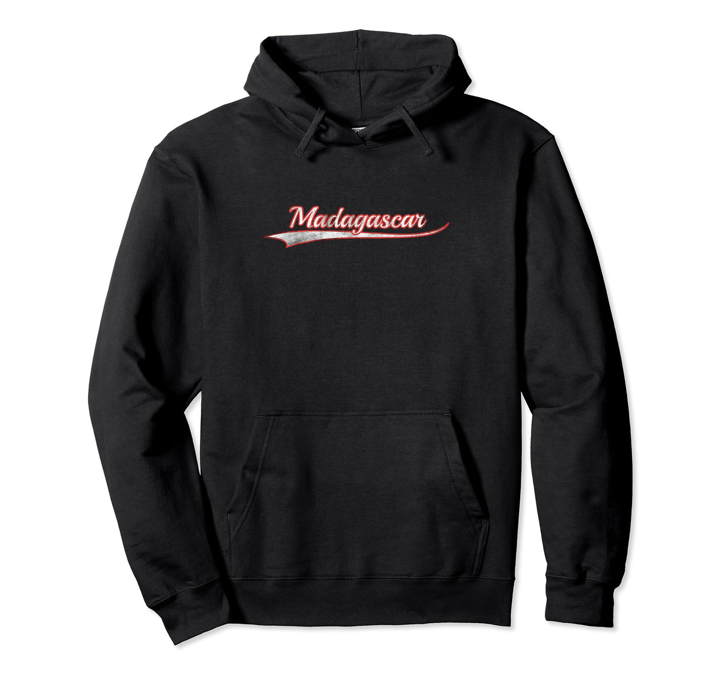 Madagascar Varsity Distressed Throwback Hoodie - Trendy Graphic Unisex - T-Shirt, Sweatshirt, Hoodie