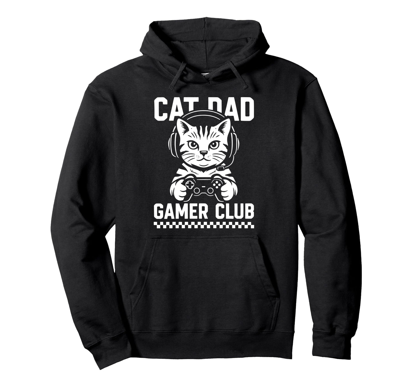 Fathers Day Cat Dad Gamer Club Video Hoodie - Custom Art Print Unisex - T-Shirt, Sweatshirt, Hoodie