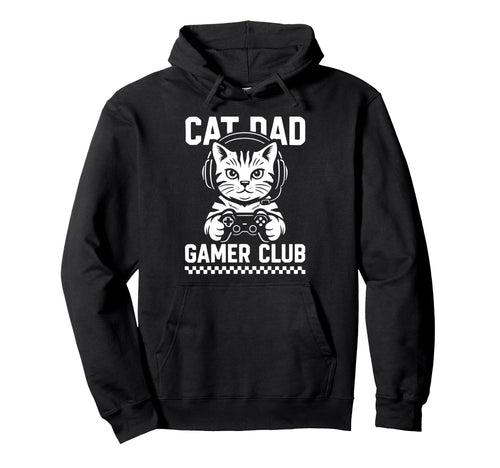 Fathers Day Cat Dad Gamer Club Video Hoodie - Custom Art Print Unisex - T-Shirt, Sweatshirt, Hoodie