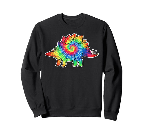 Tie Dye Stegosaurus Dinosaur Sweatshirt - Casual Everyday Wear Men Women - T-Shirt, Sweatshirt, Hoodie
