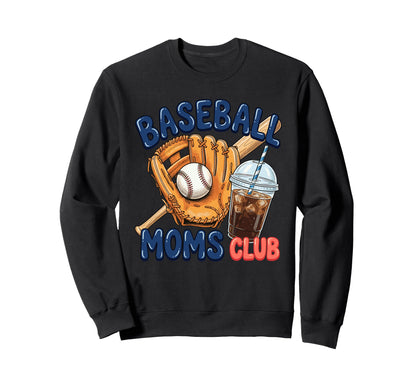 Baseball Moms Club Trendy Gameday Sweatshirt - Custom Art Print Men Women - T-Shirt, Sweatshirt, Hoodie