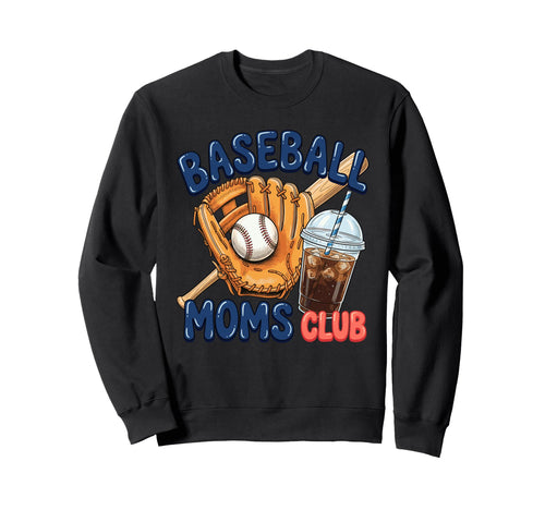 Baseball Moms Club Trendy Gameday Sweatshirt - Custom Art Print Men Women - T-Shirt, Sweatshirt, Hoodie