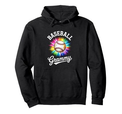Baseball Grammy Tie Dye Colorful Hoodie - Streetwear Style for Adults - T-Shirt, Sweatshirt, Hoodie