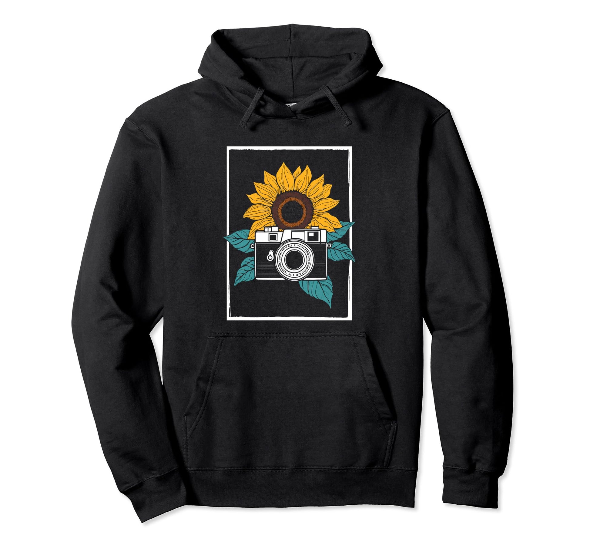 Photographer Sunflower Camera Hoodie - Casual Everyday Wear Men Women - T-Shirt, Sweatshirt, Hoodie