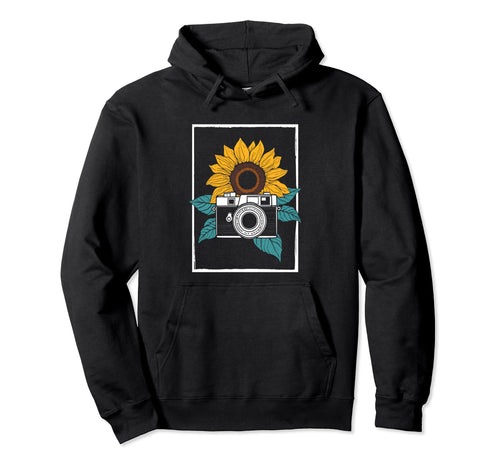 Photographer Sunflower Camera Hoodie - Casual Everyday Wear Men Women - T-Shirt, Sweatshirt, Hoodie