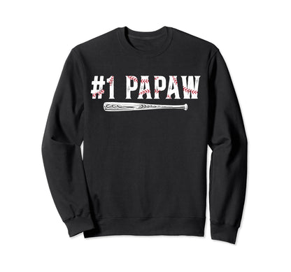 1 Papaw Baseball Papaw Baseball Player Sweatshirt - Graphic Print Unisex - T-Shirt, Sweatshirt, Hoodie