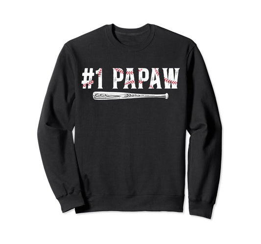 1 Papaw Baseball Papaw Baseball Player Sweatshirt - Graphic Print Unisex - T-Shirt, Sweatshirt, Hoodie