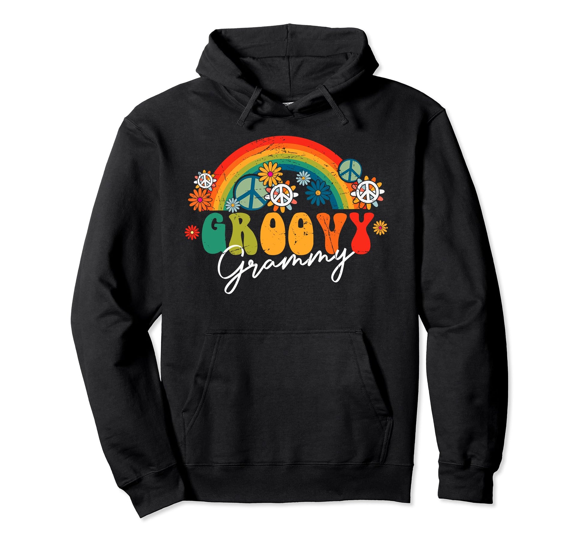 Groovy Grammy Rainbow Colorful Hoodie - Casual Everyday Wear Men Women - T-Shirt, Sweatshirt, Hoodie
