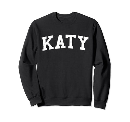 Katy Tx Distressed White Varsity Sweatshirt - Custom Art Print for Adults - T-Shirt, Sweatshirt, Hoodie