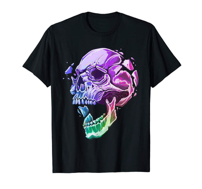 Trippy Aesthetic Vaporwave Skull Broken T-Shirt - Streetwear Style Unisex - T-Shirt, Sweatshirt, Hoodie