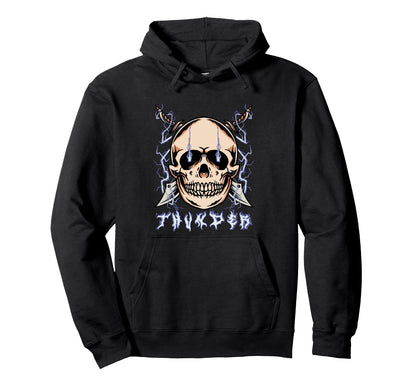 Lightning Skull Thunder Aesthetic Hoodie - Aesthetic Graphic for Adults - T-Shirt, Sweatshirt, Hoodie