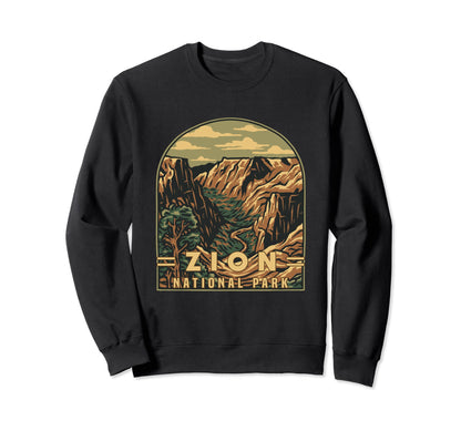 Zion National Park Throwback Sweatshirt - Trendy Graphic Unisex - T-Shirt, Sweatshirt, Hoodie