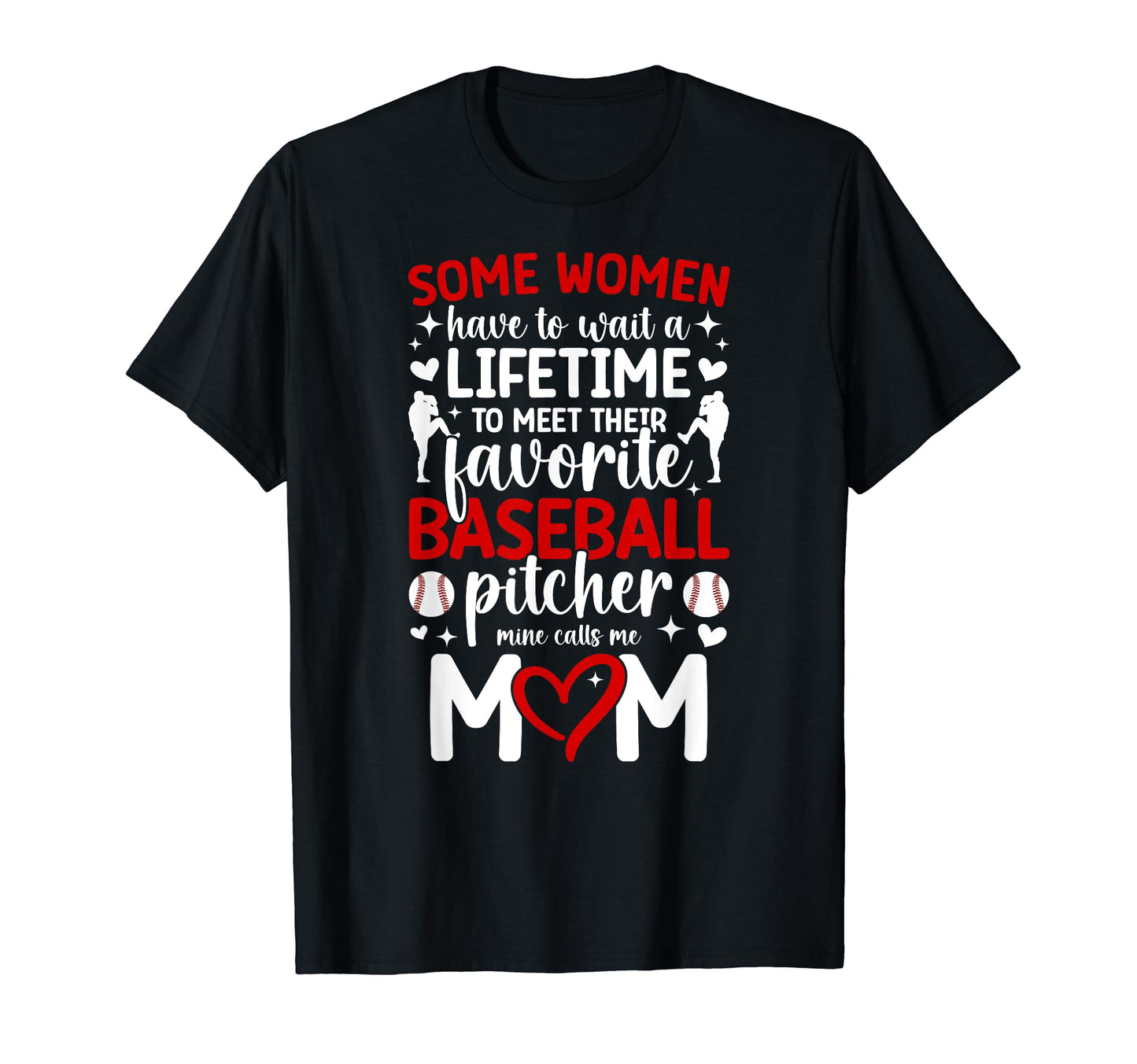 Proud Baseball Pitcher Mom Baseball T-Shirt - Unique Graphic for Adults - T-Shirt, Sweatshirt, Hoodie