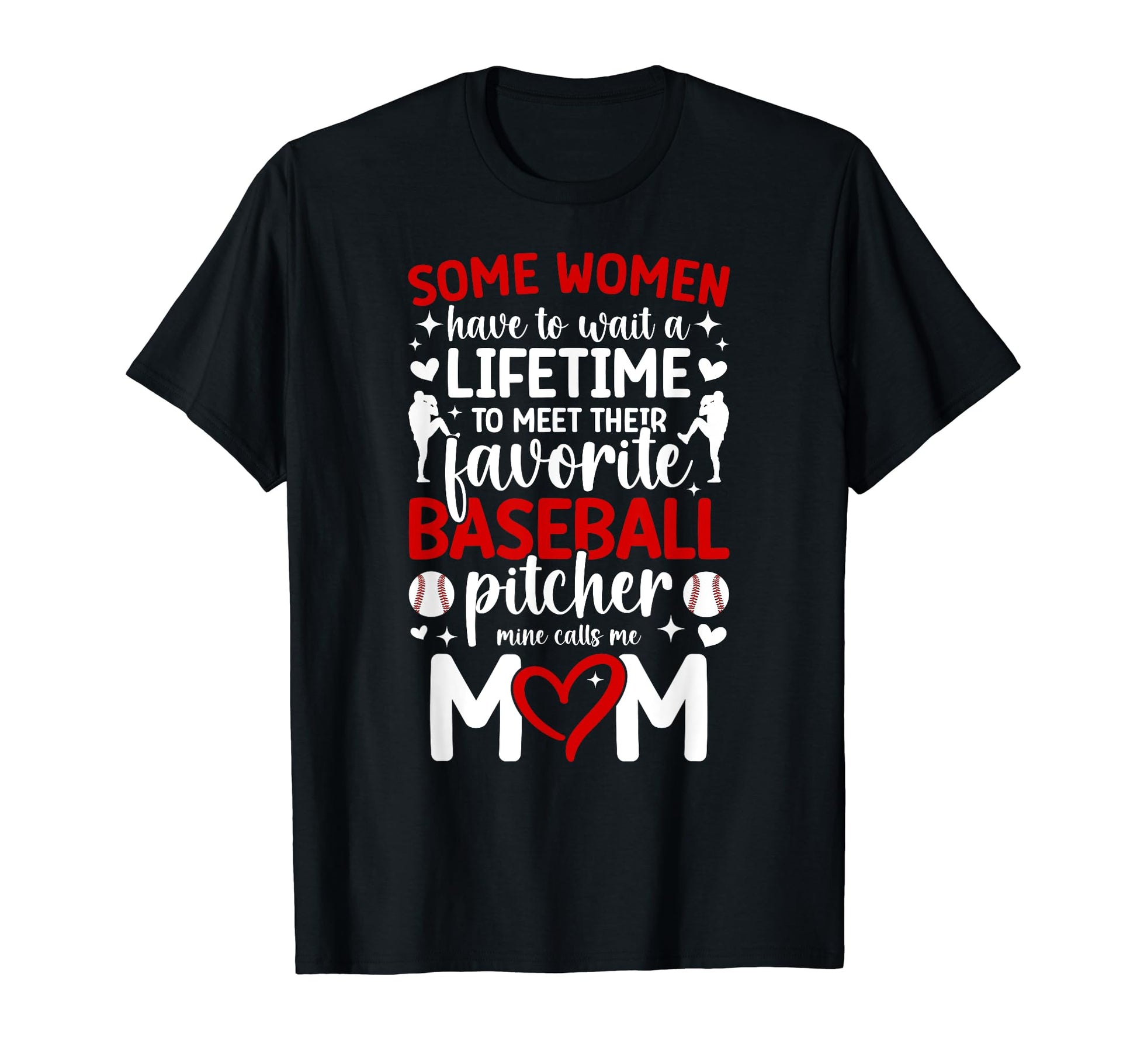 Proud Baseball Pitcher Mom Baseball T-Shirt - Unique Graphic for Adults - T-Shirt, Sweatshirt, Hoodie