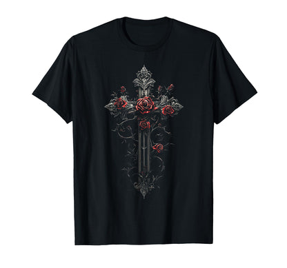 Gothic Cross Grunge Aesthetic Y2K Goth T-Shirt - Fun Novelty Design Unisex - T-Shirt, Sweatshirt, Hoodie