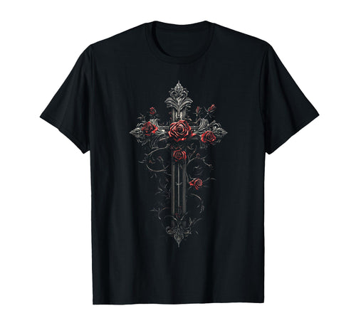 Gothic Cross Grunge Aesthetic Y2K Goth T-Shirt - Fun Novelty Design Unisex - T-Shirt, Sweatshirt, Hoodie