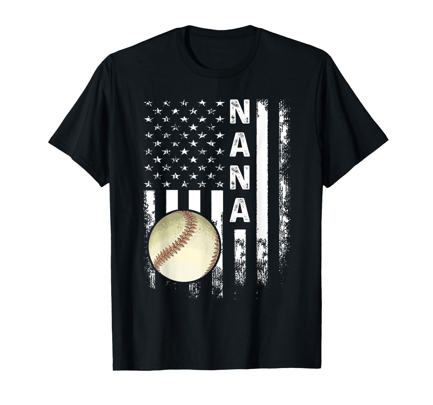 Baseball Nana America Flag T-Shirt - Custom Art Print Unisex - T-Shirt, Sweatshirt, Hoodie