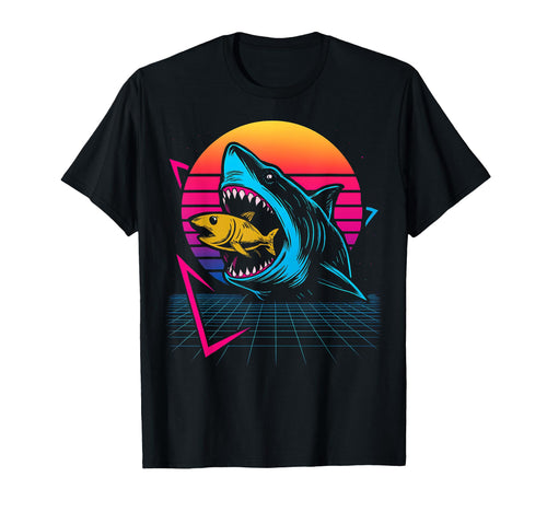 Megalodon Shark Ocean Vaporwave T-Shirt - Novelty Apparel Men Women - T-Shirt, Sweatshirt, Hoodie