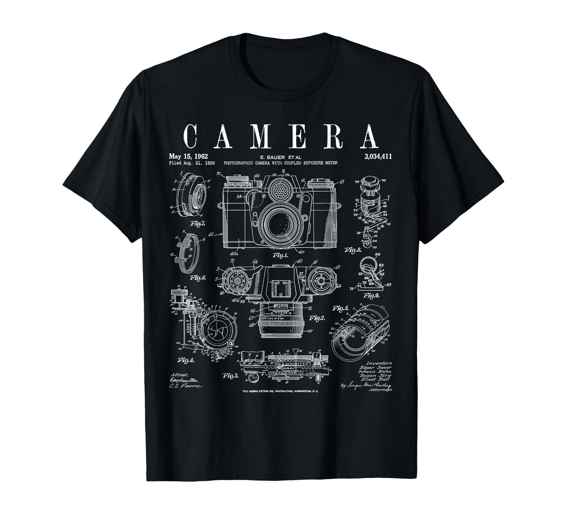 Photography Camera Patent Drawing T-Shirt - Streetwear Style Men Women - T-Shirt, Sweatshirt, Hoodie