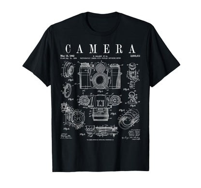 Photography Camera Patent Drawing T-Shirt - Streetwear Style Men Women - T-Shirt, Sweatshirt, Hoodie