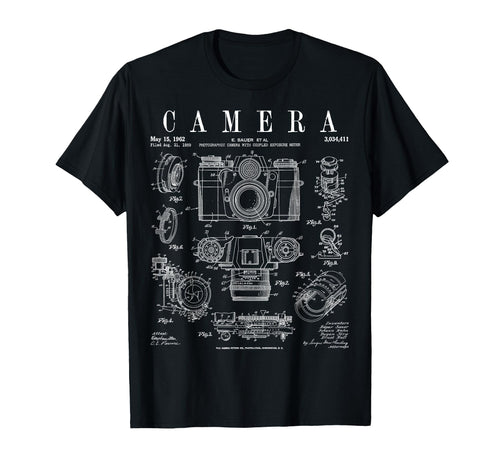Photography Camera Patent Drawing T-Shirt - Streetwear Style Men Women - T-Shirt, Sweatshirt, Hoodie