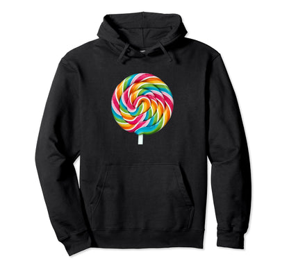 Funny Sweet Candy Lover Rainbow Lollipop Hoodie - Aesthetic Graphic Unisex - T-Shirt, Sweatshirt, Hoodie
