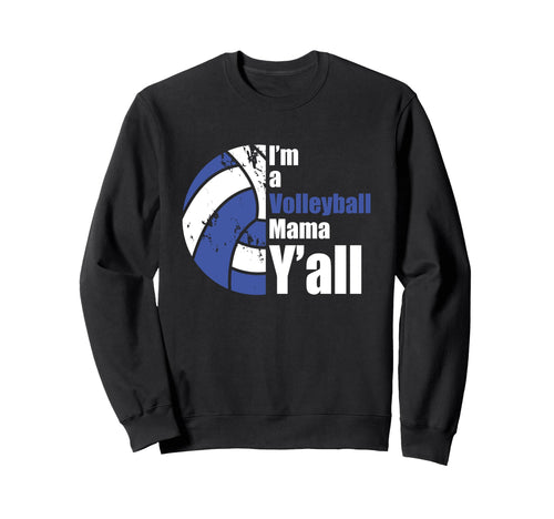 Blue White Volleyball Mom Funny Sweatshirt - Custom Art Print for Adults - T-Shirt, Sweatshirt, Hoodie