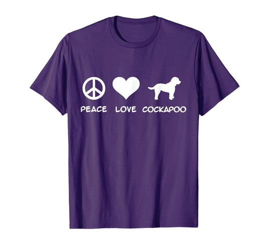 Peace Love Cockapoo T-Shirt - Minimalist Print Men Women - T-Shirt, Sweatshirt, Hoodie