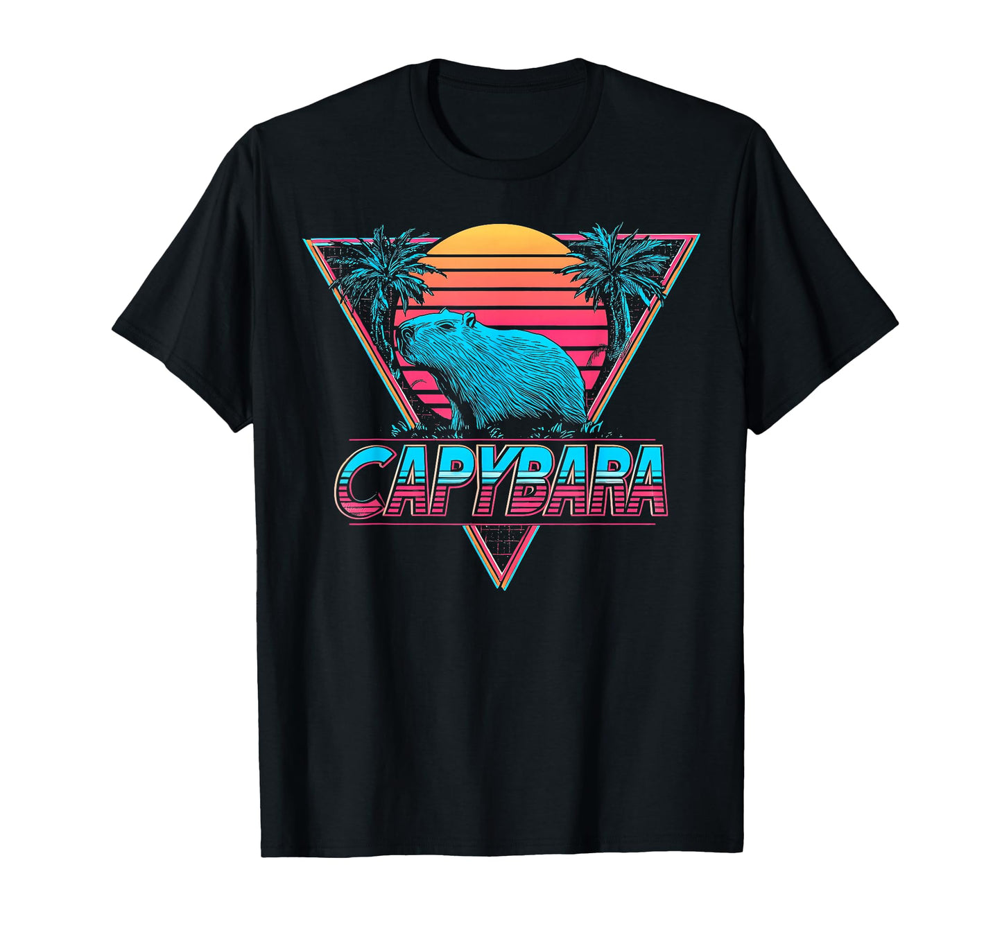 Capybara Capibara Vaporwave T-Shirt - Casual Everyday Wear Men Women - T-Shirt, Sweatshirt, Hoodie