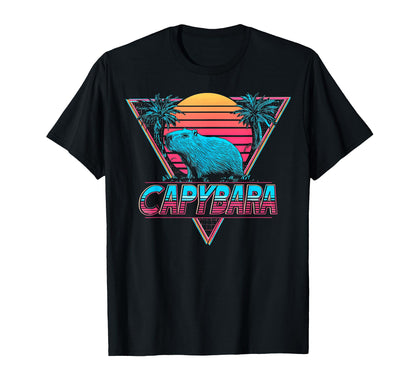 Capybara Capibara Vaporwave T-Shirt - Casual Everyday Wear Men Women - T-Shirt, Sweatshirt, Hoodie