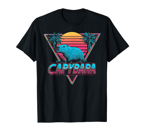 Capybara Capibara Vaporwave T-Shirt - Casual Everyday Wear Men Women - T-Shirt, Sweatshirt, Hoodie