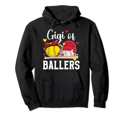 Gigi Ballers Leopard Softball Baseball Hoodie - Unique Graphic Men Women - T-Shirt, Sweatshirt, Hoodie