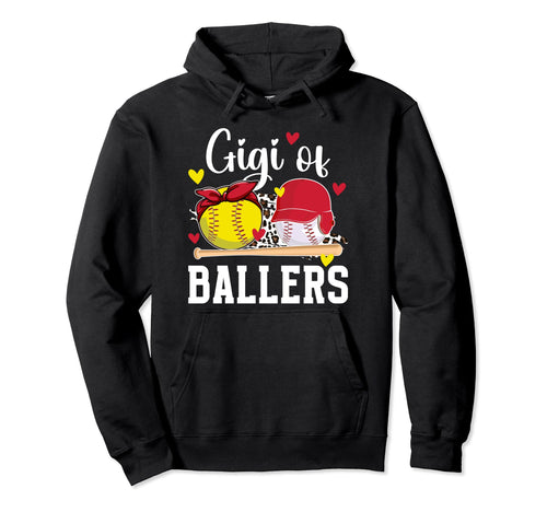 Gigi Ballers Leopard Softball Baseball Hoodie - Unique Graphic Men Women - T-Shirt, Sweatshirt, Hoodie
