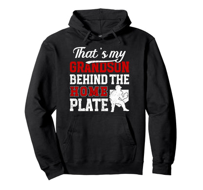 My Grandson Baseball Catcher Hoodie - Casual Everyday Wear Men Women - T-Shirt, Sweatshirt, Hoodie